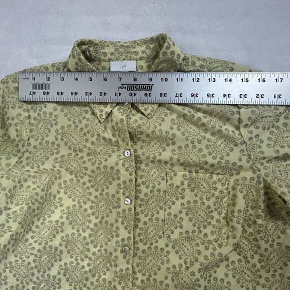 J. Jill Womens Medium Paisley Embroidered Button-Up Long Sleeve Shirt Medium - Picture 4 of 8